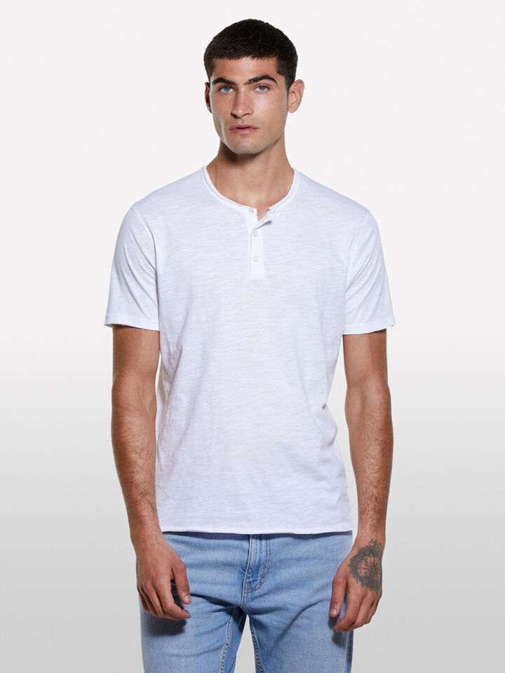 T-shirt Henley blanc - t-shirts à manches courtes pour homme - Blanc | Sisley image number 3